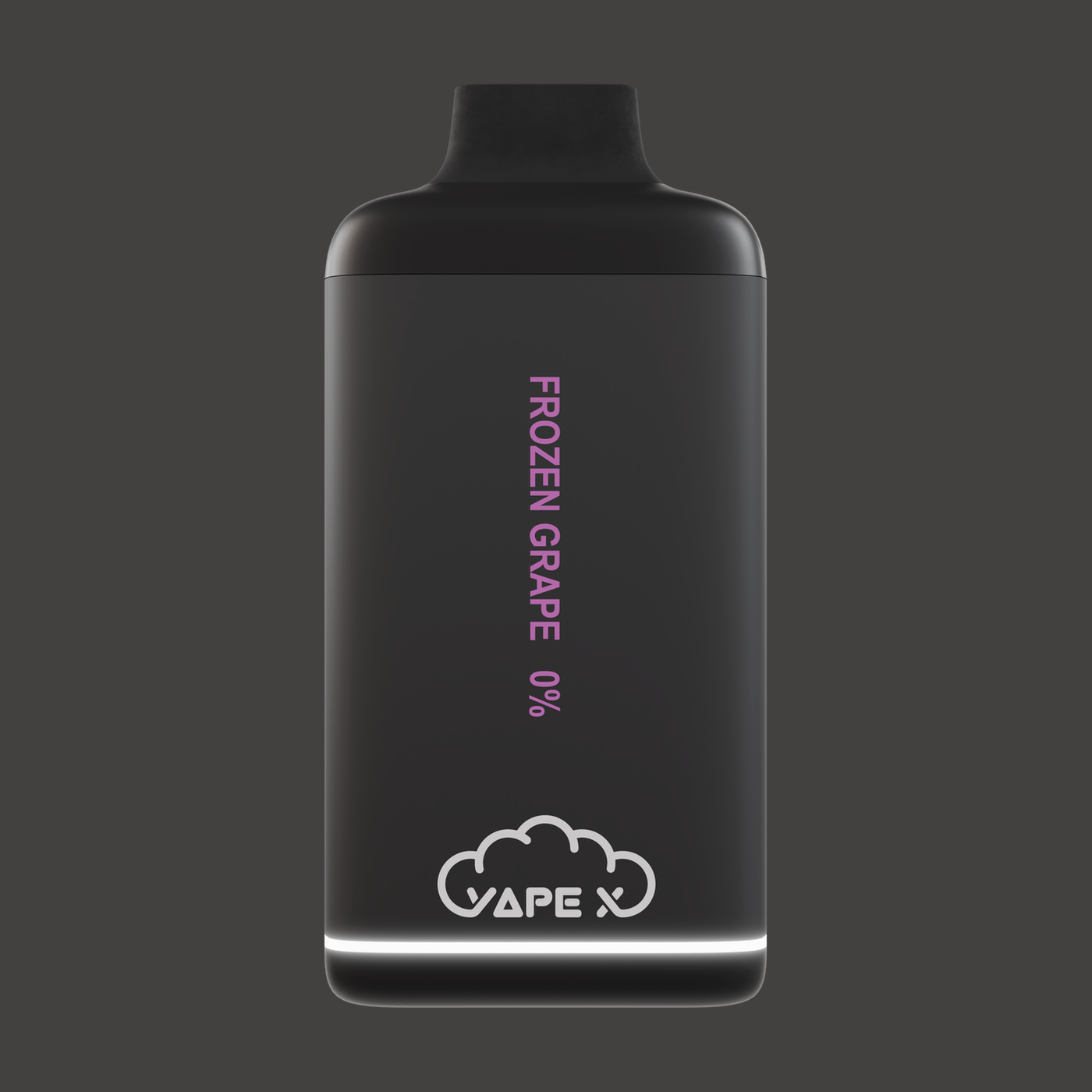 vapeX Frozen Grape Vape 0% Nicotine disposable vape front product view