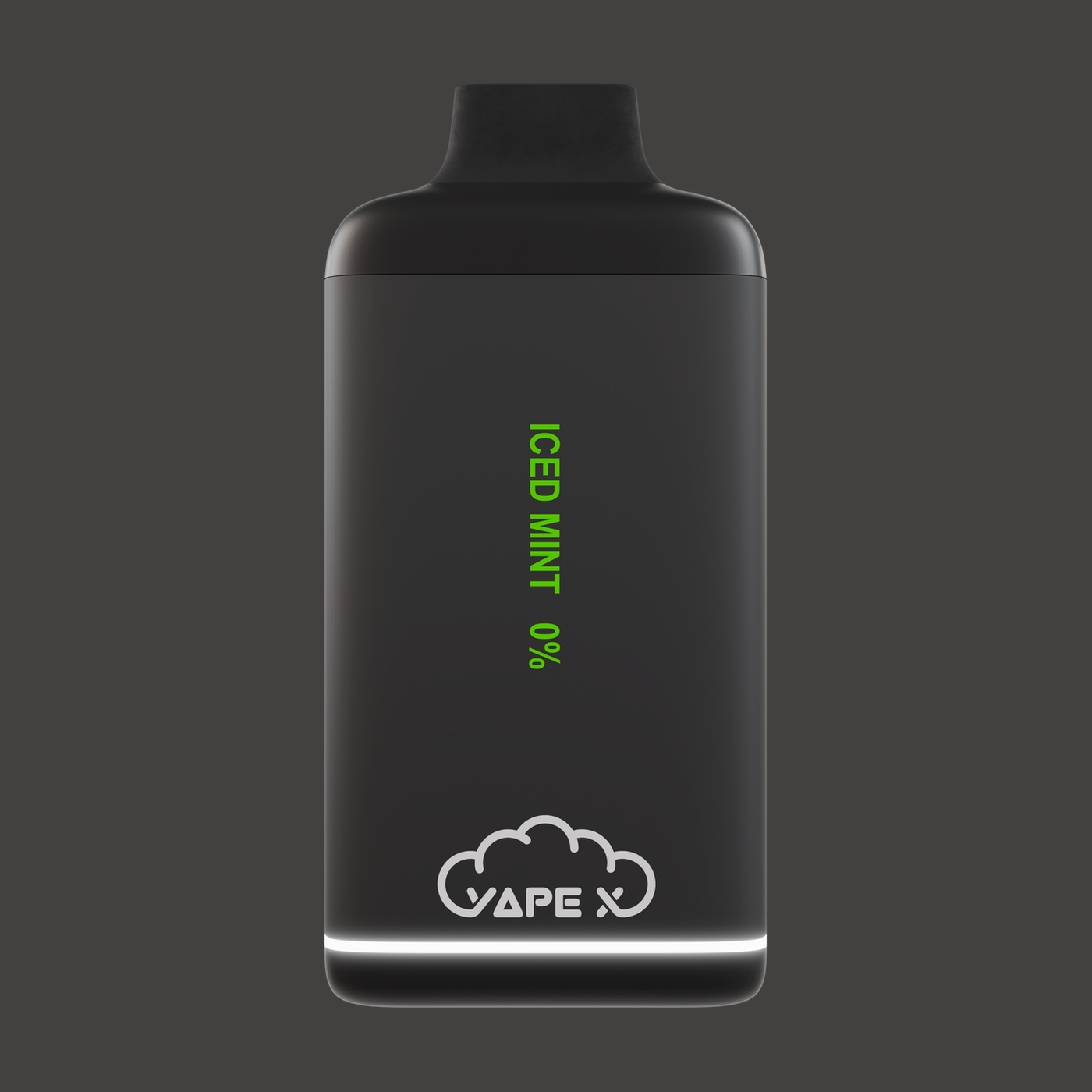 vapeX Iced Mint Vape 0% Nicotine disposable vape front product view