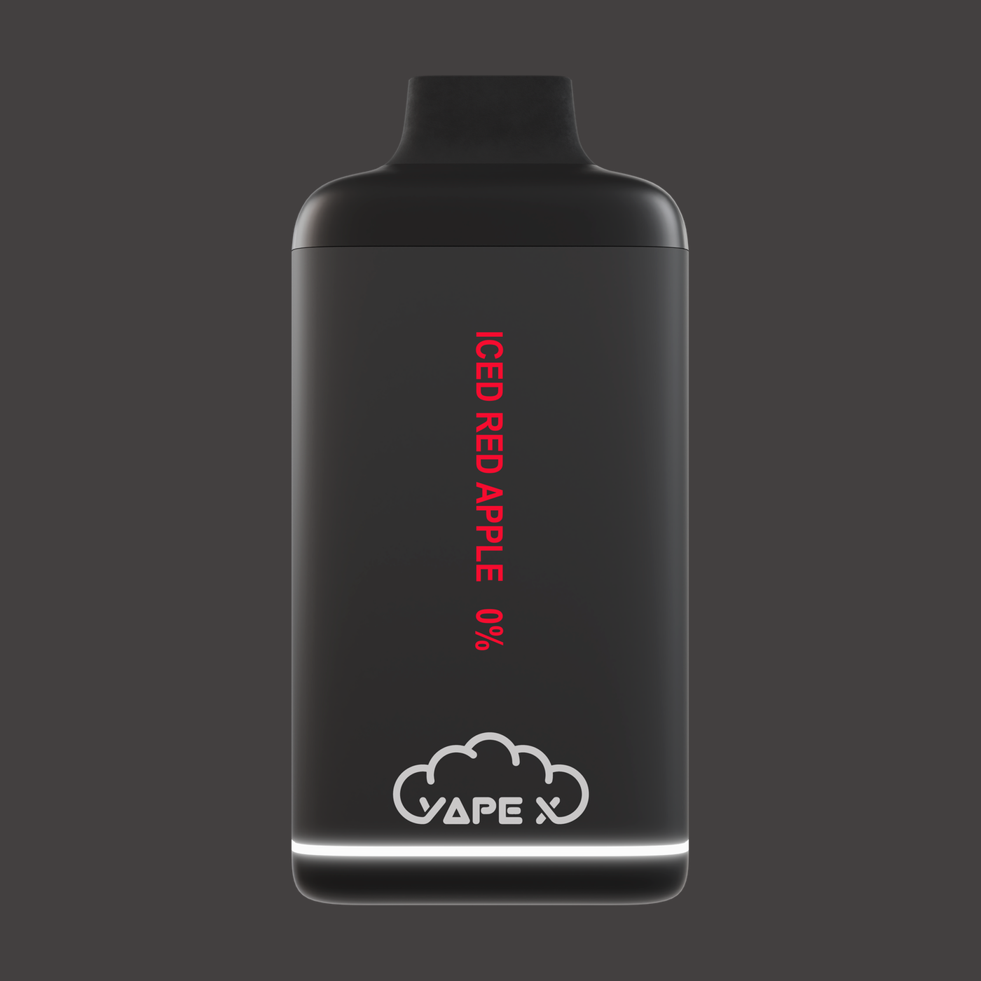 vapeX Iced Red Apple Vape 0% Nicotine disposable vape front product view