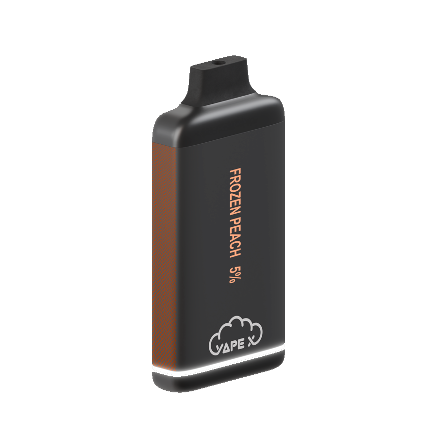 vapeX Frozen Peach 5% Nicotine (10 Pack) disposable vape angled product view