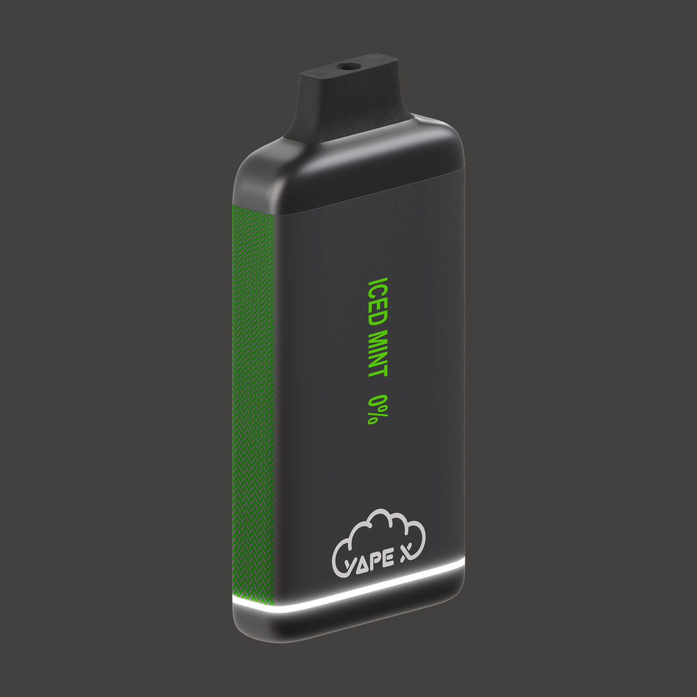 vapeX Iced Mint 0% Nicotine (10 Pack) disposable vape angled product view