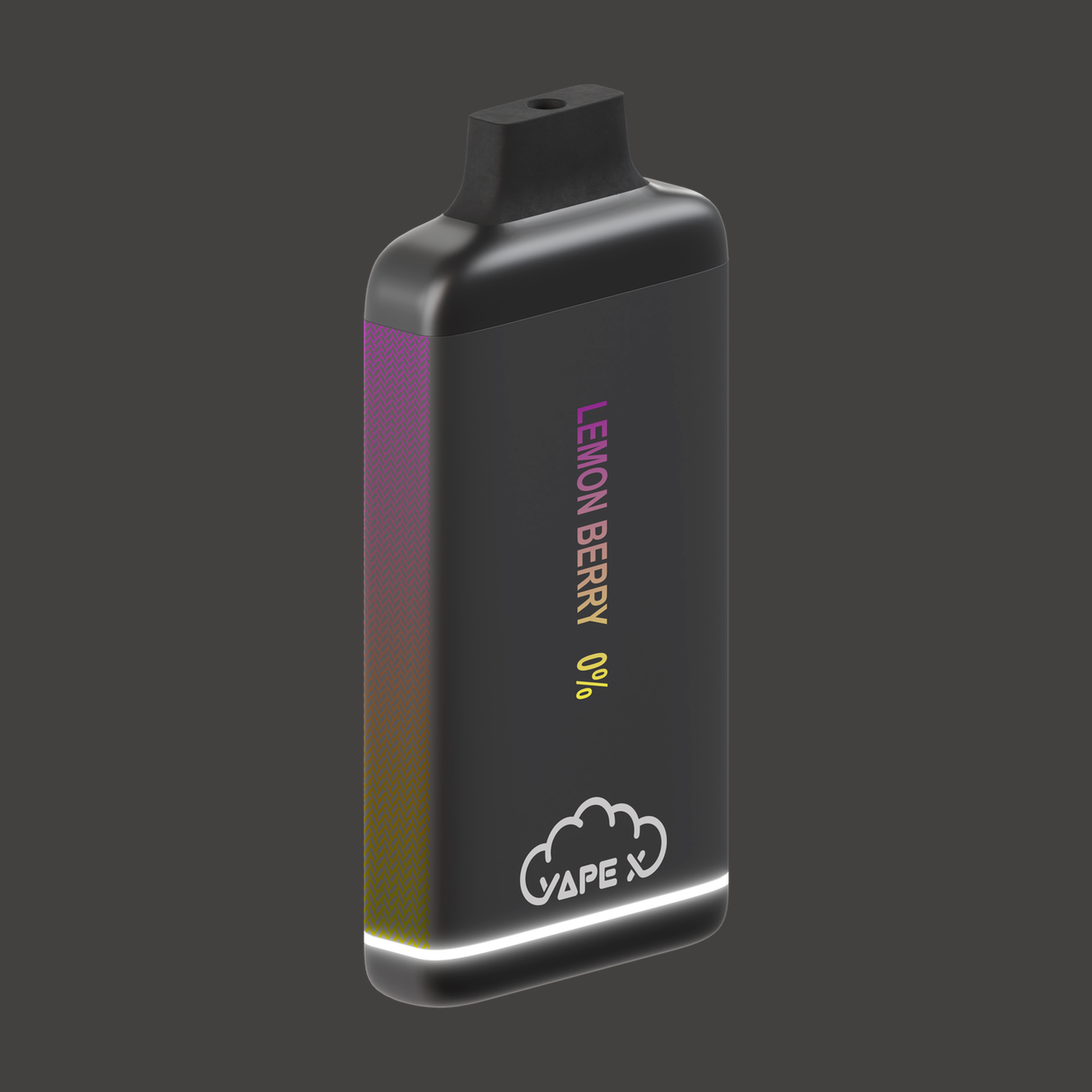 vapeX Lemon Berry Vape 0% Nicotine disposable vape angled product view