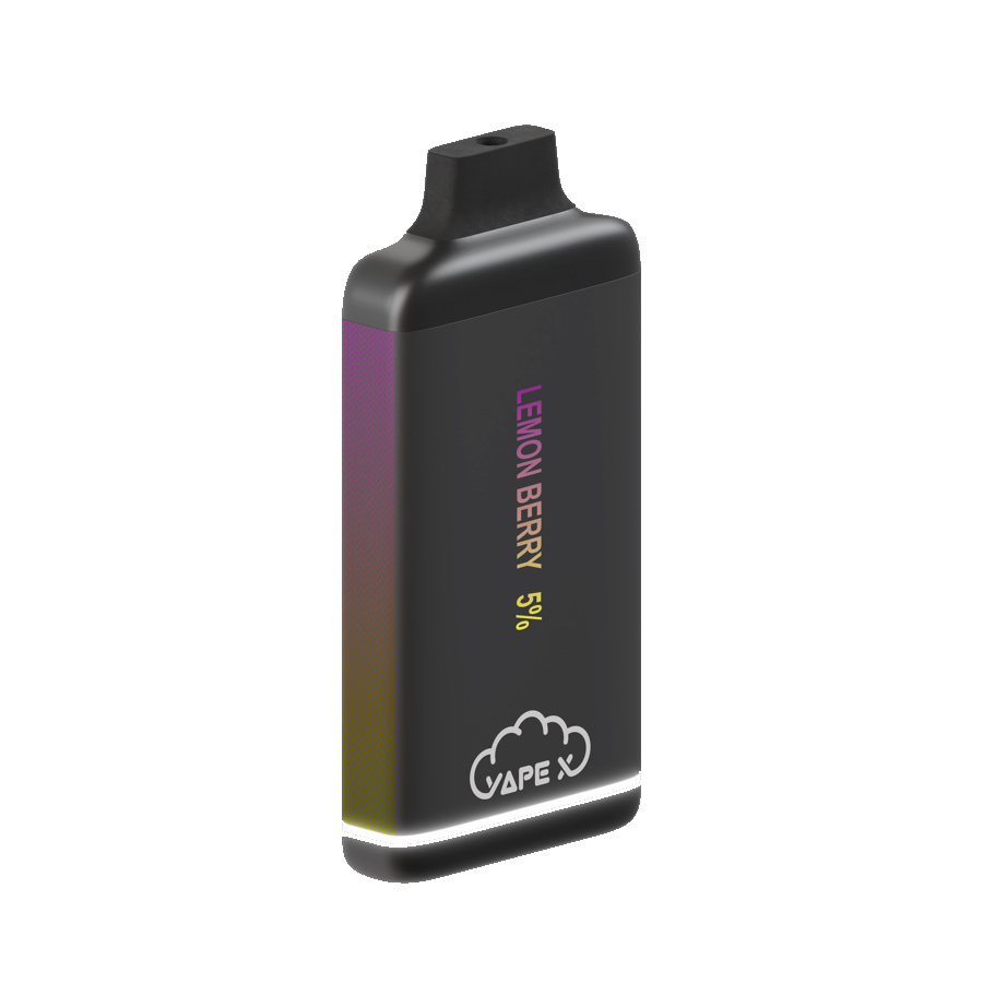 vapeX Lemon Berry 5% Nicotine (10 Pack) disposable vape angled product view