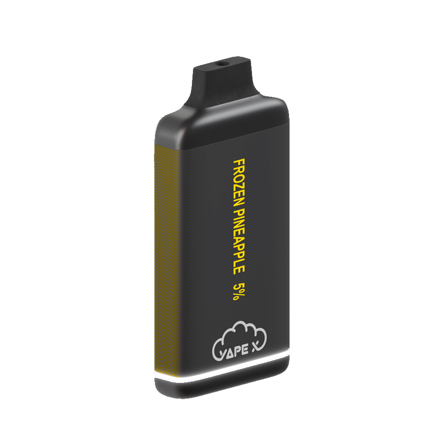 vapeX Frozen Pineapple 5% Nicotine (10 Pack) disposable vape angled product view