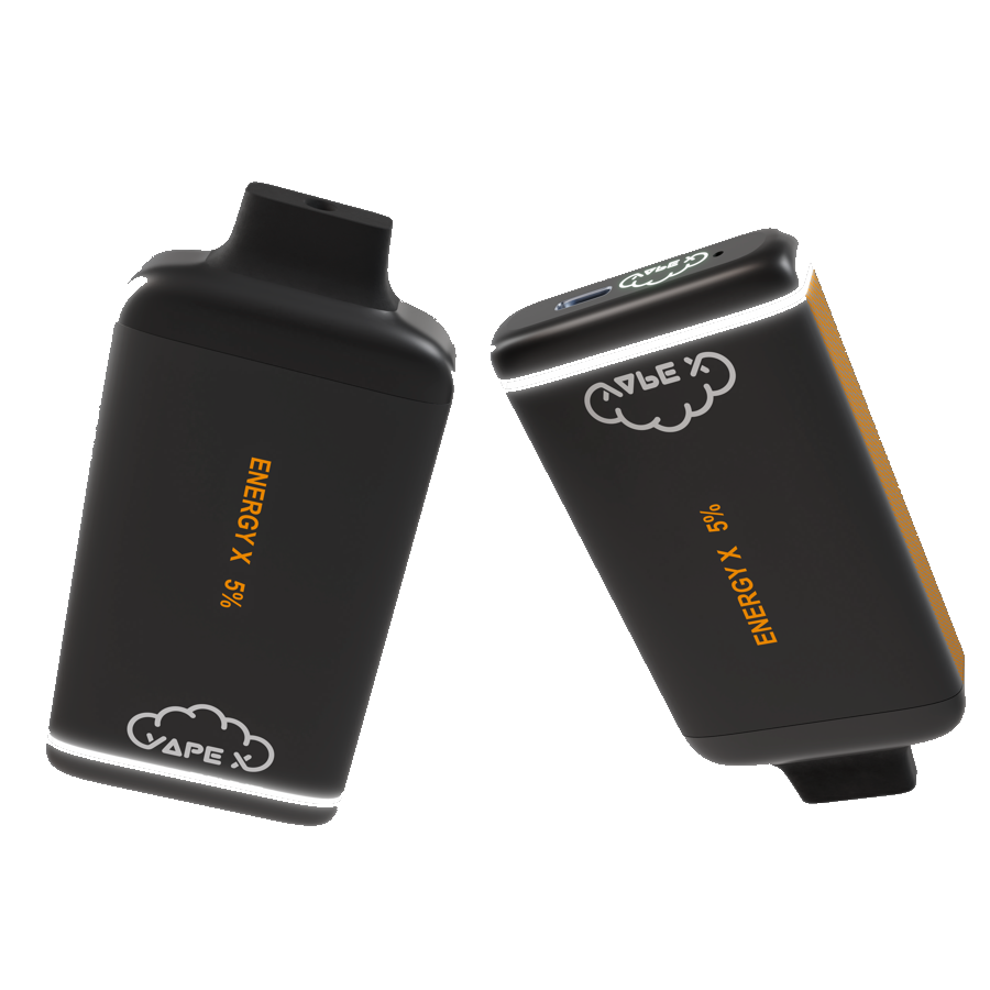 vapeX Energy X 5% Nicotine (10 Pack) disposable vape top and bottom detail view