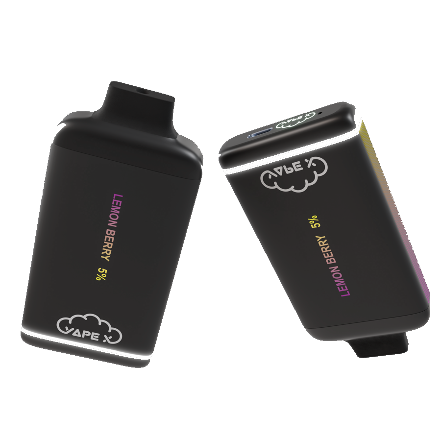 vapeX Lemon Berry Vape 5% Nicotine disposable vape top and bottom detail view