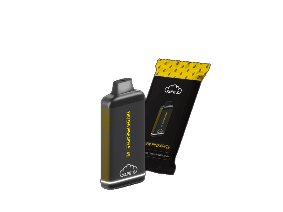 vapeX Frozen Pineapple 5% Nicotine (10 Pack) disposable vape packaging detail view