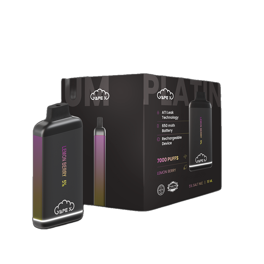 vapeX Lemon Berry 5% Nicotine (10 Pack) disposable vape front product view