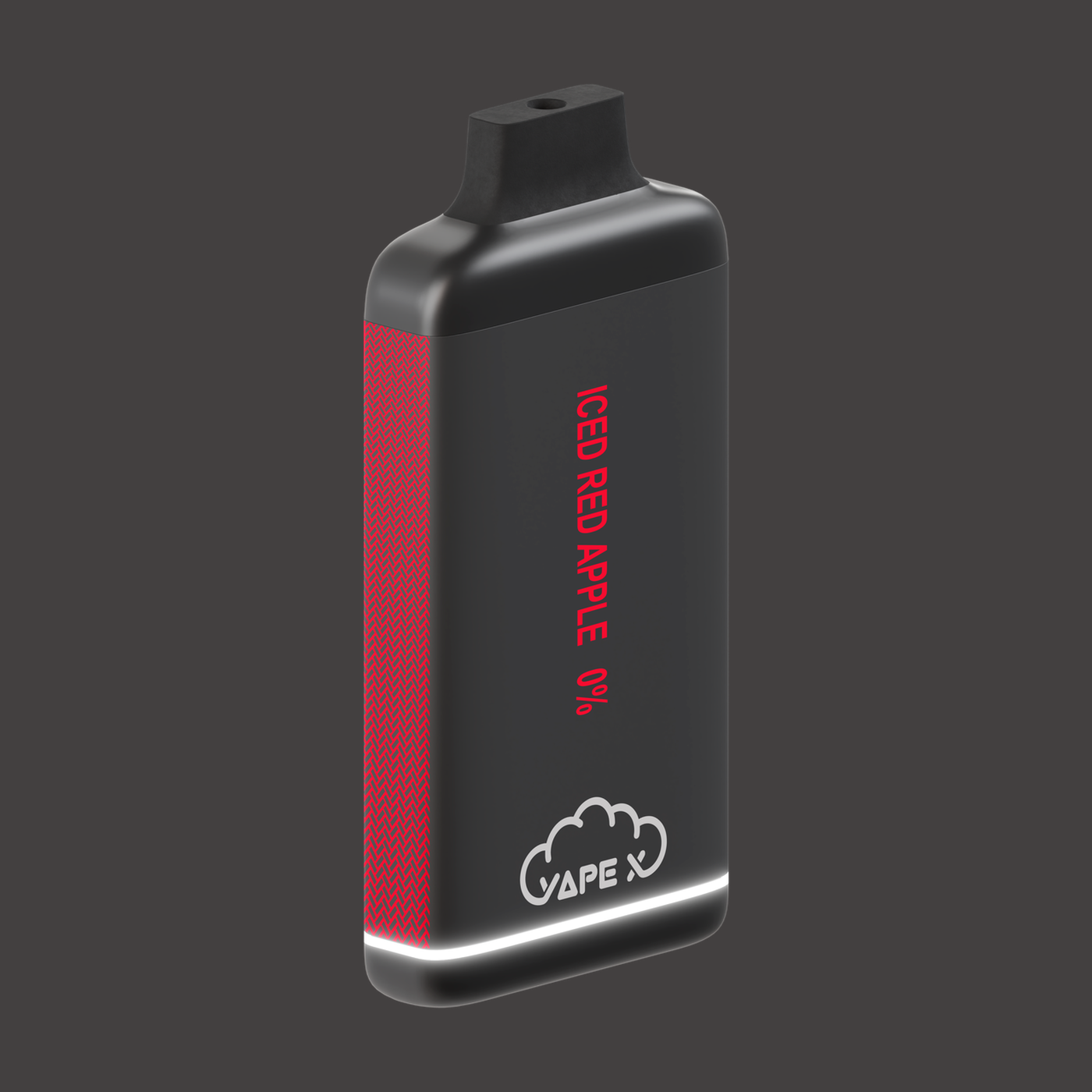 vapeX Iced Red Apple Vape 0% Nicotine disposable vape side product view