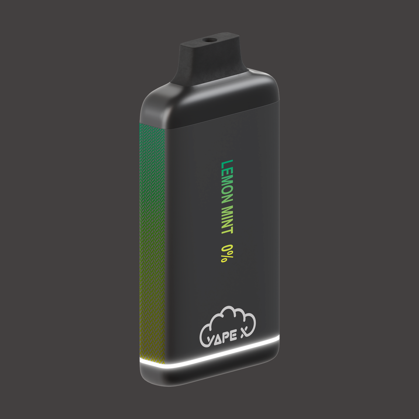 vapeX Lemon Mint Vape 0% Nicotine disposable vape side product view